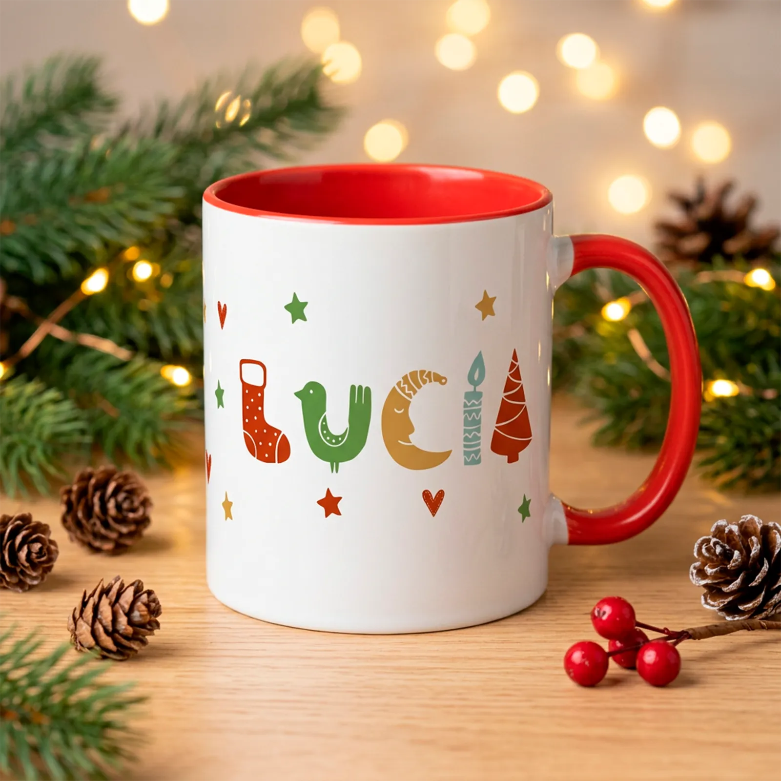 Taza navideña personalizada con nombre divertido - Imagen 2