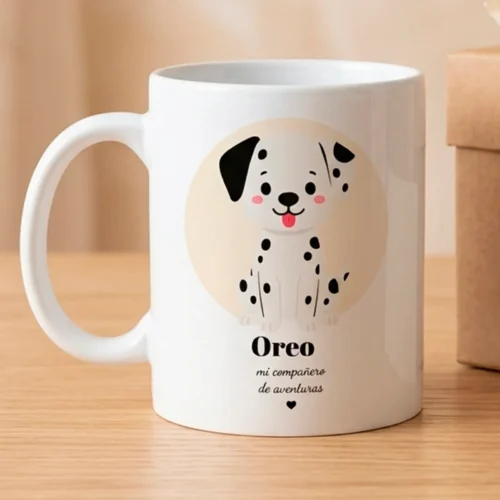 Taza personalizada con perro y nombre
