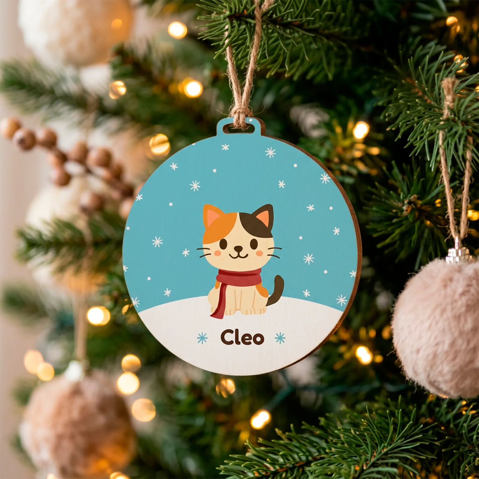 Adorno navideño personalizado con mascota y nombre - Imagen 2