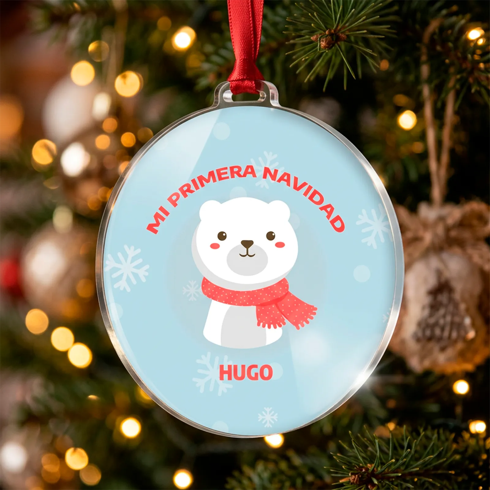Adorno Mi primera Navidad personalizado con animalito y nombre - Imagen 3