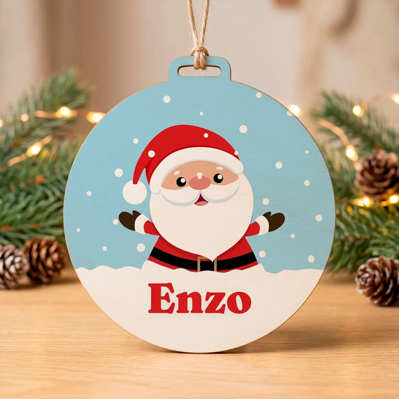 Adorno navideño personalizado con Papá Noel o Reyes Magos