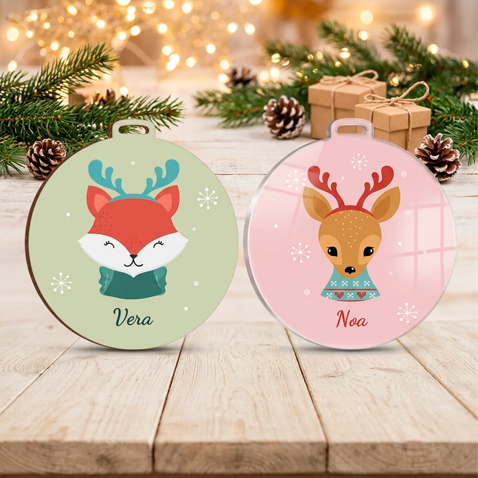 Adorno navideño personalizado con nombre y muñeco - Imagen 3