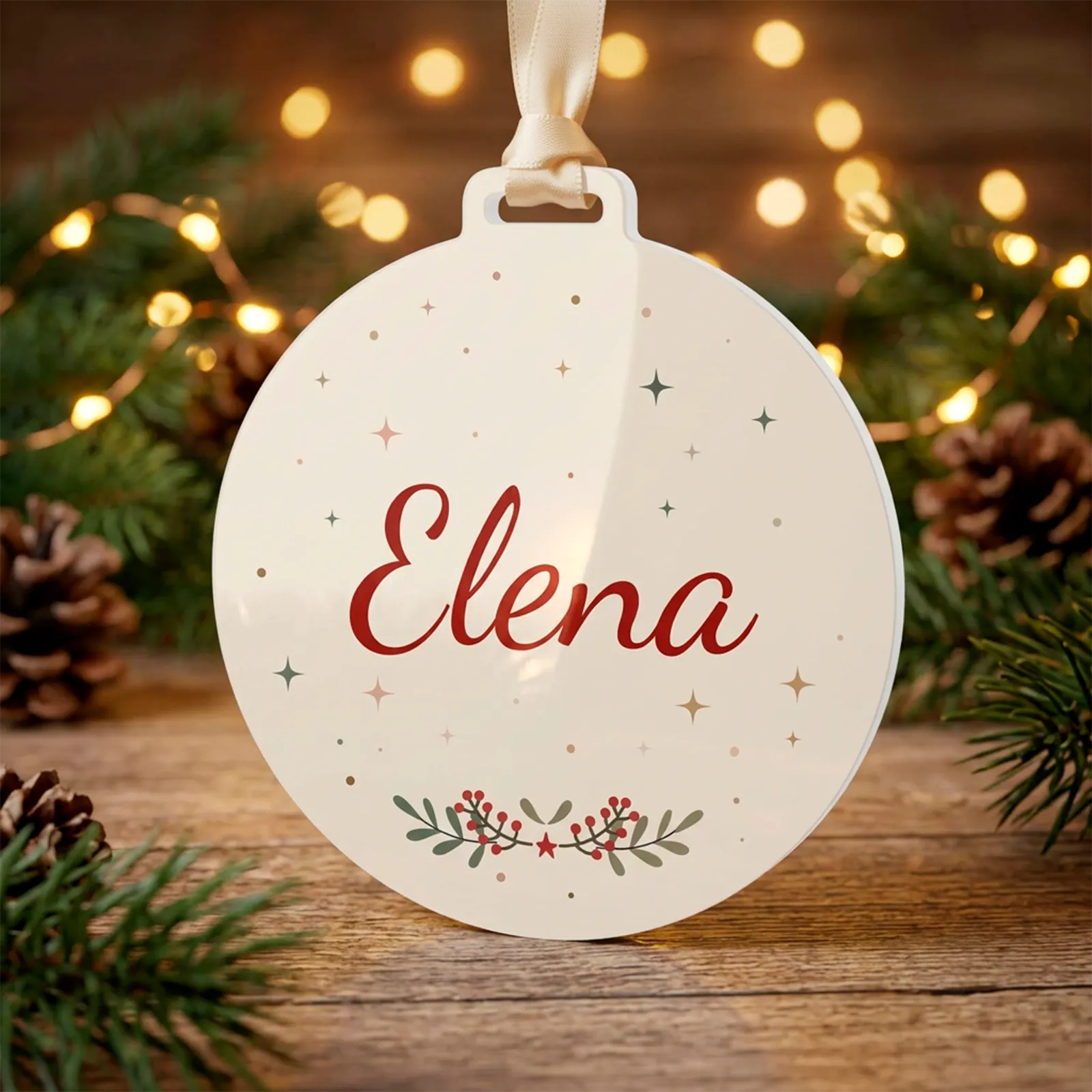 Adorno navideño personalizado con nombre o apellido - Imagen 3