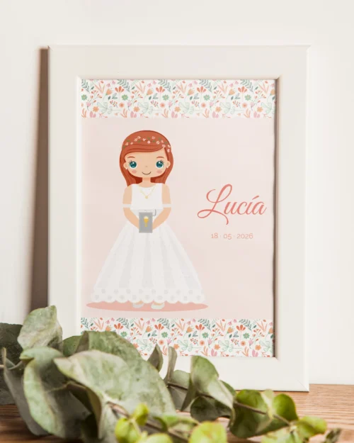 Lámina de Primera Comunión personalizada – Modelo Bohemia Dulce