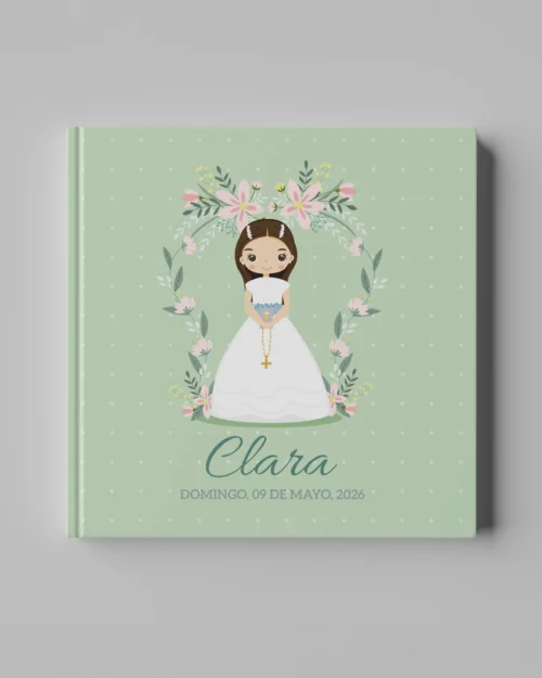 Libro de Firmas de primera comunión personalizado estilo clásica elegante para niña