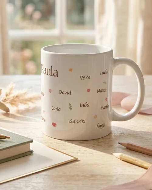 Taza para profe personalizada con nombres