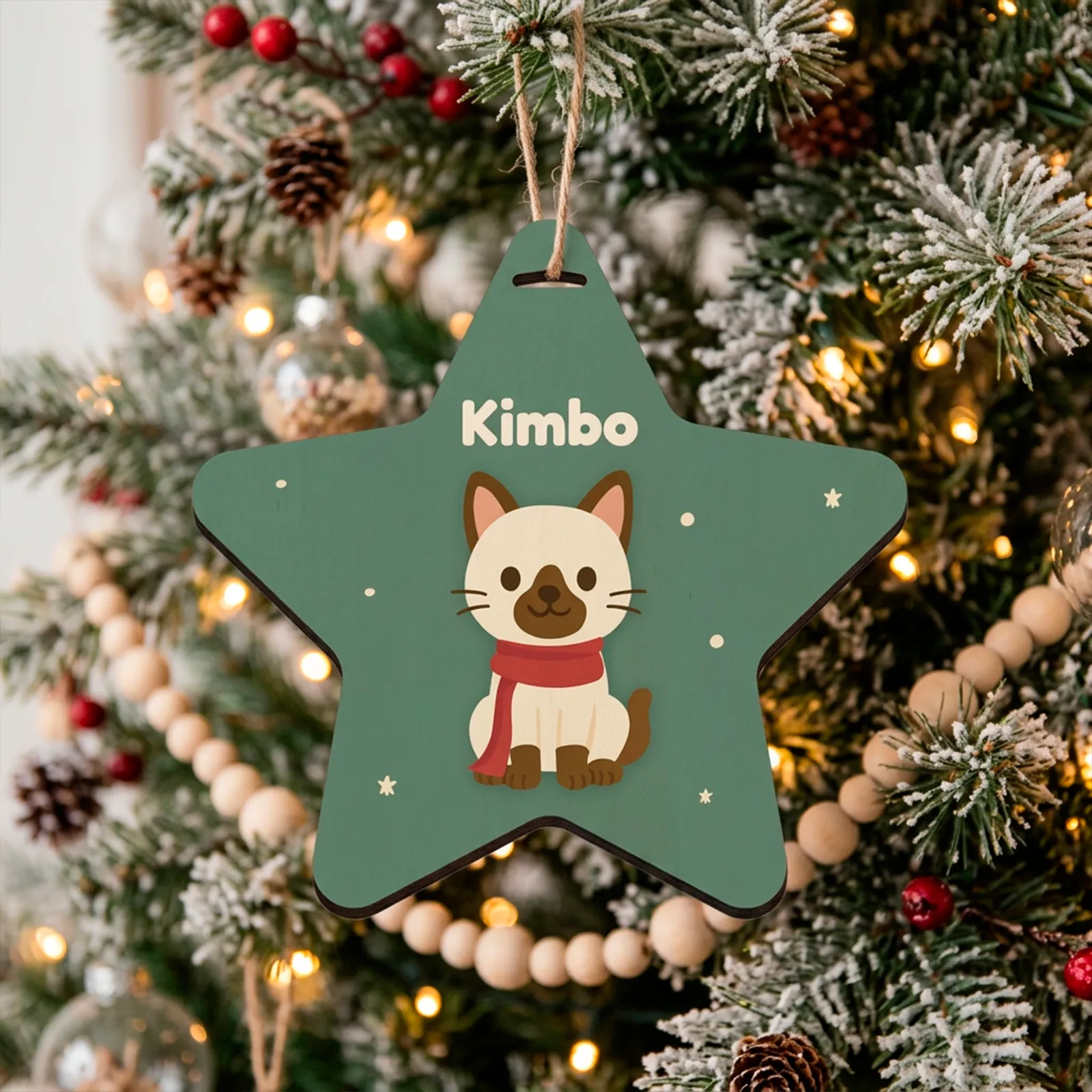 Adorno estrella personalizado con mascota y nombre - Imagen 2