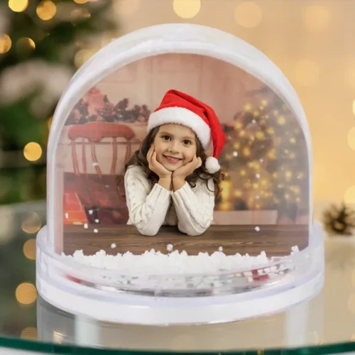 Bola de nieve personalizada con 2 fotos