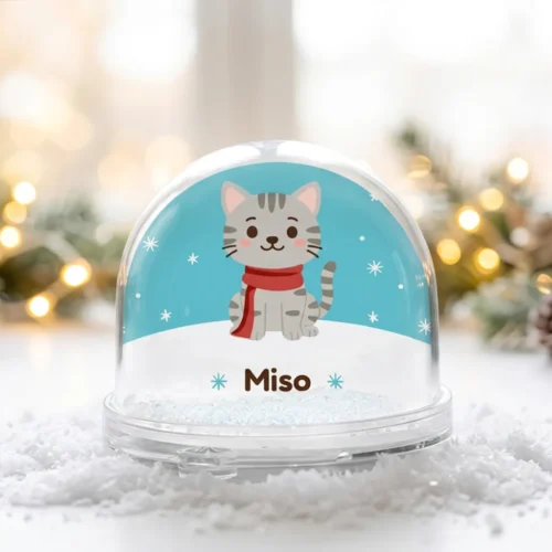 Bola de nieve personalizada con mascota y foto