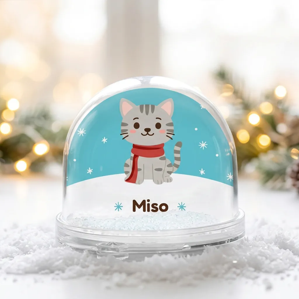 Bola de nieve personalizada con mascota y foto