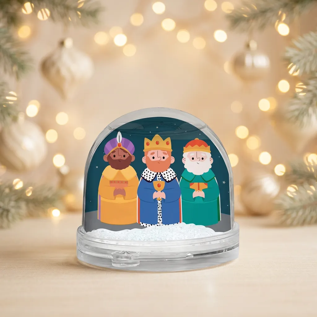 Bola de nieve personalizada con Reyes Magos y foto - Imagen 3