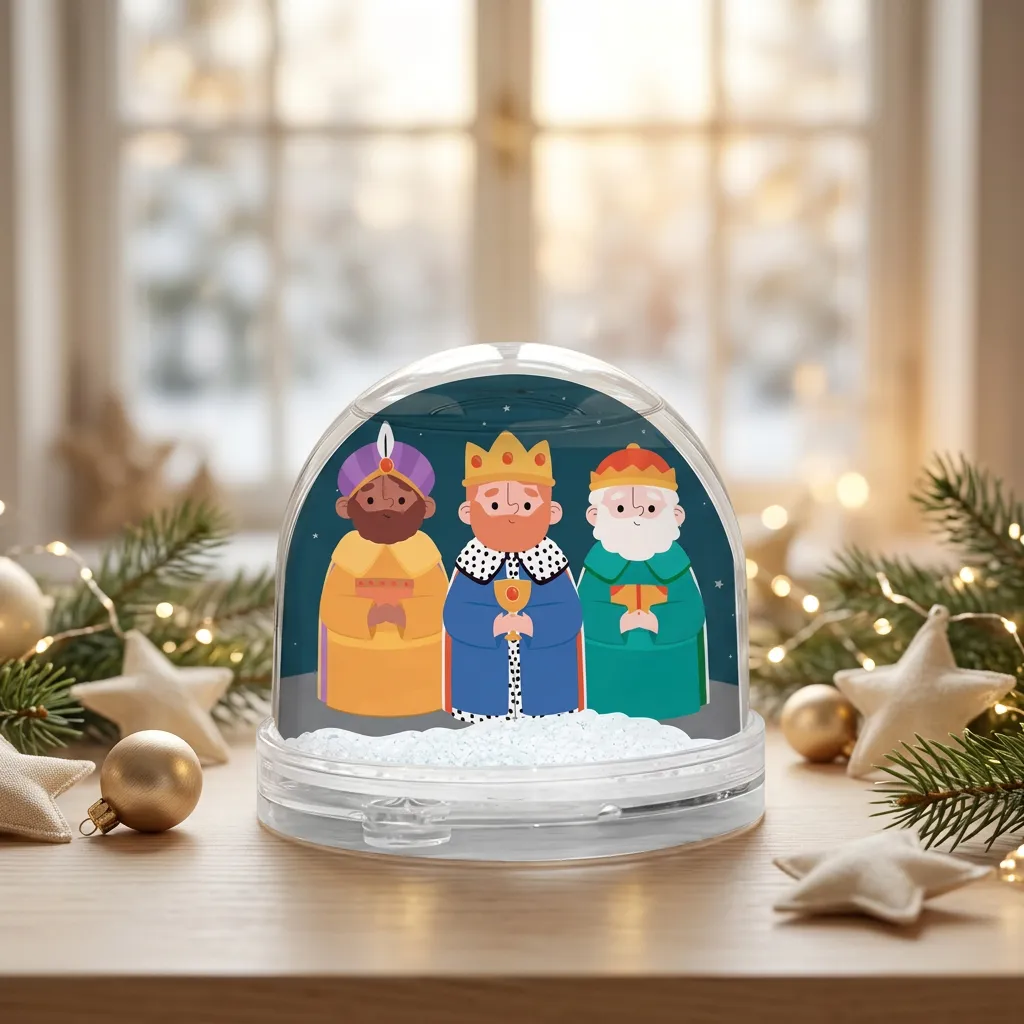 Bola de nieve personalizada con Reyes Magos y foto - Imagen 2